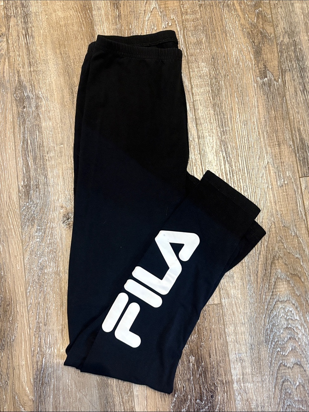 Fila Black Leggings with White FILA Logo